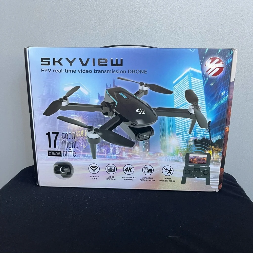 SkyView FPV 4K Camera Drone NWT | WiFi Live Video | 17 Min Flight